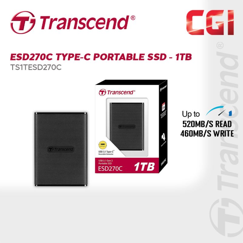 70c3d49ecc98dfc48a916858bc6842cc.jpeg Transcend 1TB ESD270C USB 3.1 Gen 2 Type-C Portable SSD - TS1TESD270C