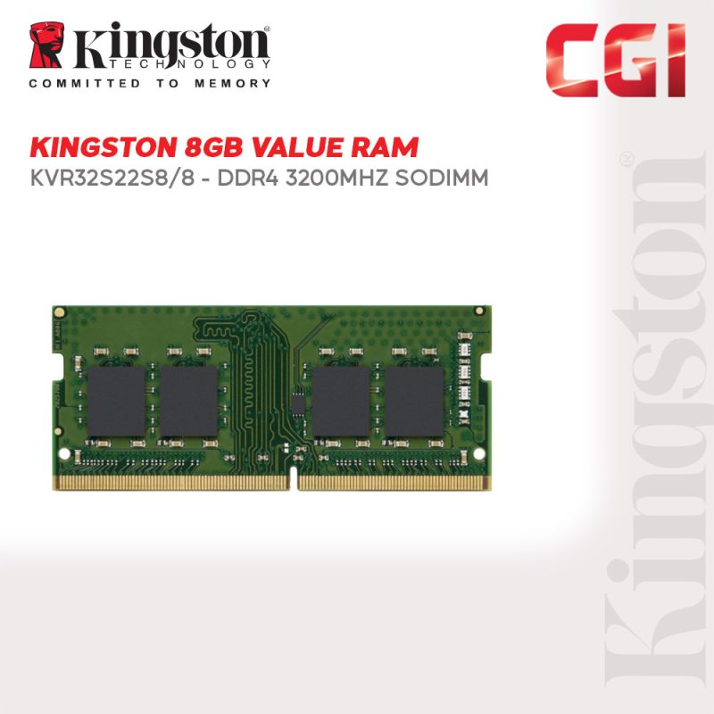 7dc477312022ccb1915c101a922cec25.jpeg Kingston 16GB DDR4 3200Mhz Sodimm Value Ram - KVR32S22D8/16 / KVR32S22S8/16