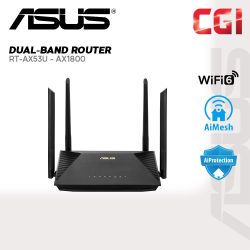 Asus RT-AX53U AX1800 Dual Band WiFi 6 MU-MIMO OFDMA AiProtection Classic Router