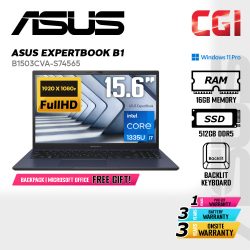 Asus 15.6" Expertbook B1 B1503 i7-1335U 16GB 512GB FHD Win11Pro 3Y Onsite - B1503CVA-S74565
