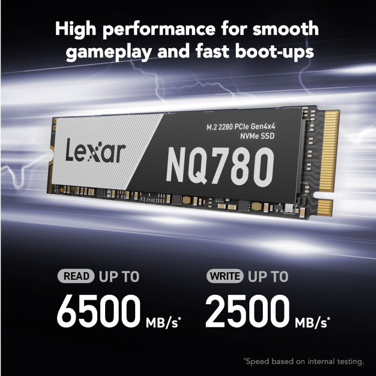 Lexar 1TB NQ780 M.2.2280 PCIe Gen 4x4 NVMe SSD - LNQ780X001T