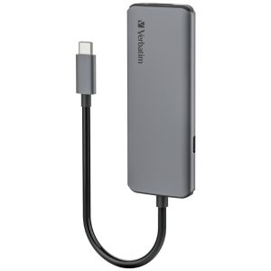 832cb8530db56600ae418b8e86b273df.jpeg Verbatim 66812 5-in-1 USB & 8K HDMI Hub with 100W PD 3.0 Charging - Grey