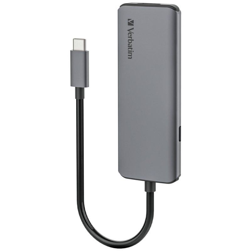 832cb8530db56600ae418b8e86b273df.jpeg Verbatim 66812 5-in-1 USB & 8K HDMI Hub with 100W PD 3.0 Charging - Grey