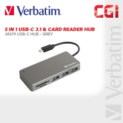 Verbatim 65679 5-in-1 USB-C 3.1 & Card Reader Hub - Grey