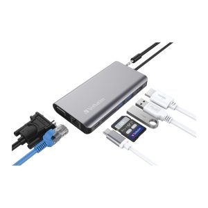 86f0a9023c2a3c4aa2860d72de0ce57d.jpeg Verbatim 66148 8-in1 Type-C Portable Dock with 100W PD Charging - Grey