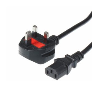 C13 Power Cord UK 3 Pin Fused Computer Power Cable - 1.8m (Monitor / Home Electronic)