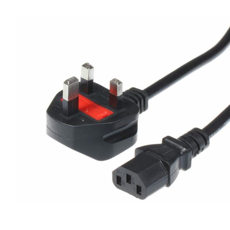 C13 Power Cord UK 3 Pin Fused Computer Power Cable - 1.8m (Monitor / Home Electronic)