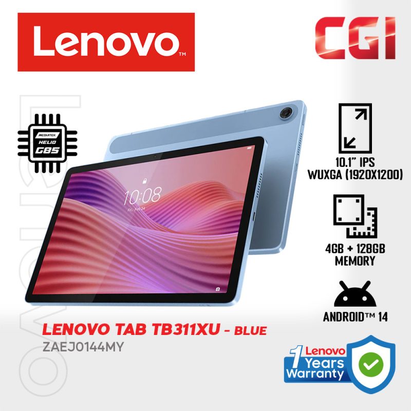 Lenovo 10.1" ZAEJ0144MY G85|4GB|128GB|4GB LTE|10.1" WUXGA|Android 14|Blue Touch Screen Tab