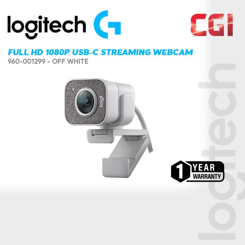 9bebac71d232891258a5eae47da71bbe.jpeg Logitech Streamcam Full HD 1080P USB C Streaming Webcam (960-001299) - Off White
