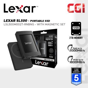 Lexar SL500 2TB Portable SSD 2000MB/s with Magnetic Set (Magsafe Compatible) - LSL500M002T-RNBNG