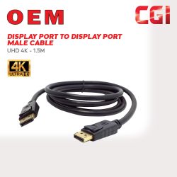 Display Port To Display Port Male Cable 4K - 1.5M