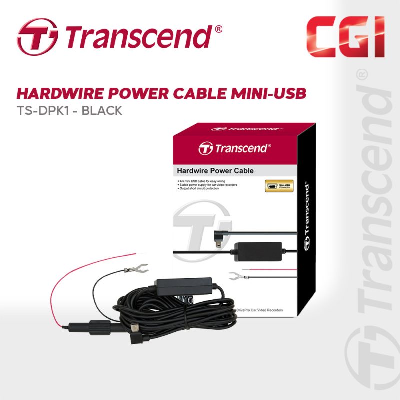 Transcend Hardwire Power Cable Mni-USB, Black - TS-DPK1