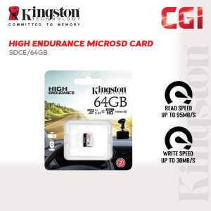 ab184a5b4aa8f5bd300df7314f84a9db.jpeg Kingston 64GB High Endurance microSD Card - SDCE/64GB