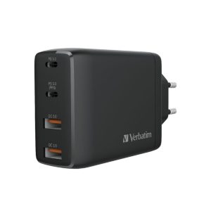 Verbatim 66545 4 Port 100W PD 3.0 & QC 3.0 GaN USB Charger - Black
