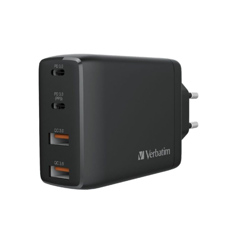 Verbatim 66545 4 Port 100W PD 3.0 & QC 3.0 GaN USB Charger - Black