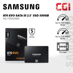 Samsung 870 EVO SATA III 2.5 500GB SSD (MZ-77E500BW)