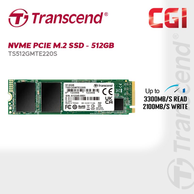 c0bcd7eea973aa35b7a9aa6412dc59db.jpeg Transcend 512GB 220S PCle 3D NAND M.2 Gen 3x4 SSD - TS512GMTE220S