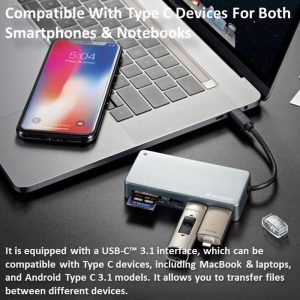c5a3e77ebc2dbeaa23406266a539c9f6.jpeg Verbatim 65679 5-in-1 USB-C 3.1 & Card Reader Hub - Grey