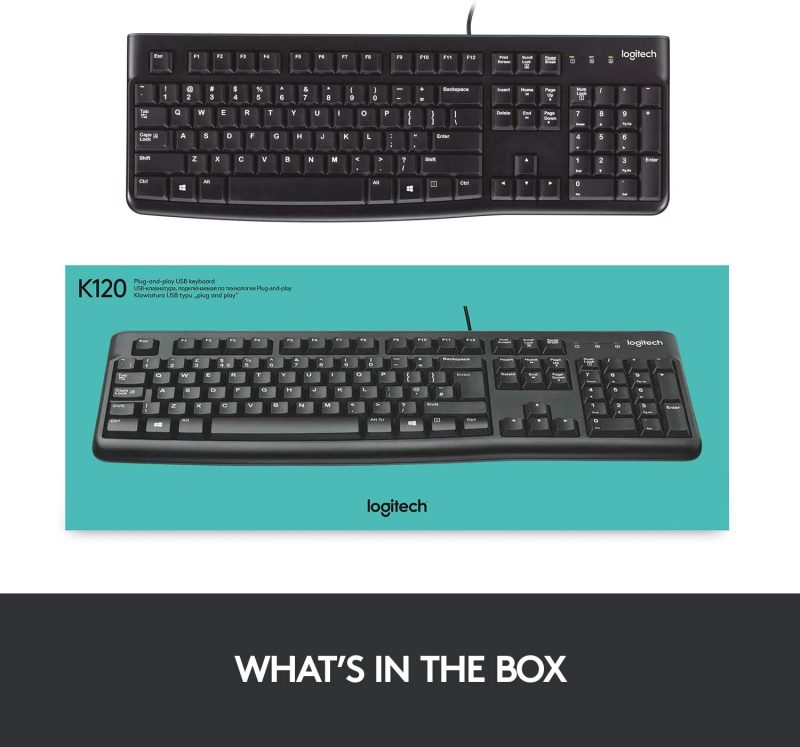 Logitech K120 Corded Plug-n-Play USB Keyboard