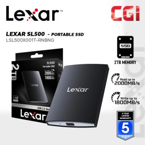 Lexar 2TB SL500 2000MB/s USB 3.2 Compact Portable SSD - LSL500X002T-RNBNG
