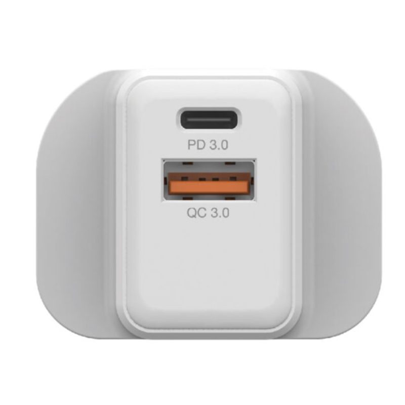 d548fe1a565120e99f7ec7fd4100ffc1.jpeg Verbatim 66633 2 Port 20W PD & QC 3.0 USB Charger - White