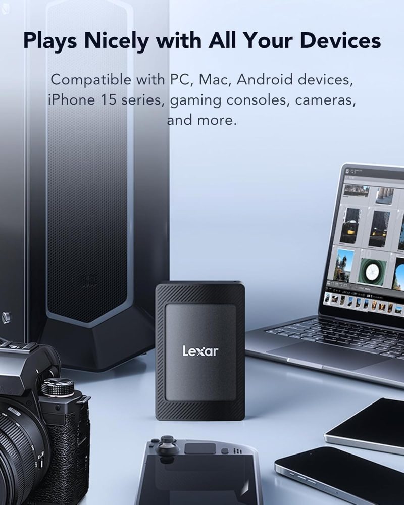 Lexar SL500 2TB Portable SSD 2000MB/s with Magnetic Set (Magsafe Compatible) - LSL500M002T-RNBNG