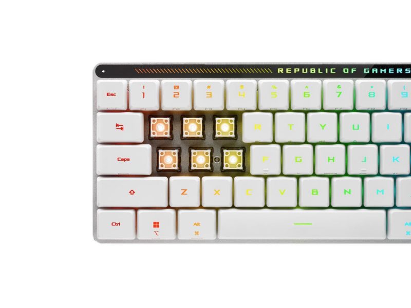 Asus M603 Blue Switch ROG Falchion RX Low Profile 65% Compact SpeedNova Wireless Tri-Mode Gaming Keyboard