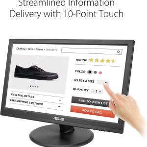 Asus 15.6" VT168HR 10-Point Touch TN WXGA 60Hz 5ms Eye Care Touchscreen Monitor