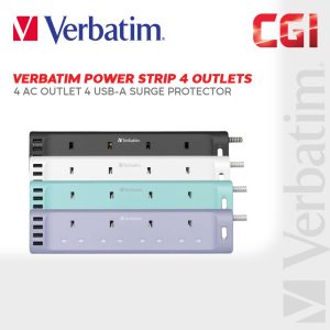 db93624de90a5335dd469dabe517a009.jpeg Verbatim 13A 4 AC Outlet 4 USB-A Powers Power Strip Surge Protector (UK)