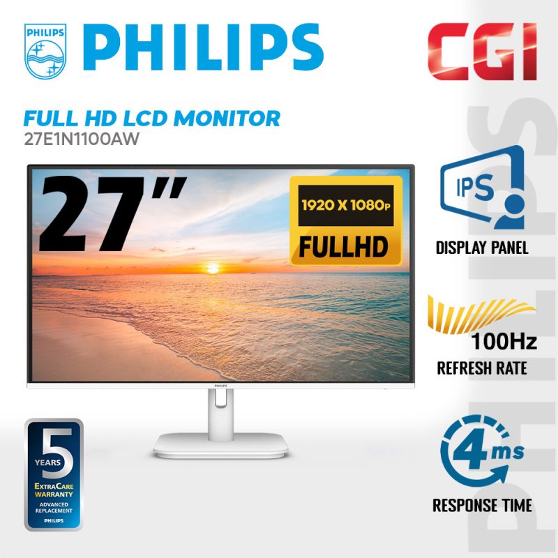 Philips  27" 27E1N1100AW IPS FHD Freesync 100Hz 1ms Build-In Speaker