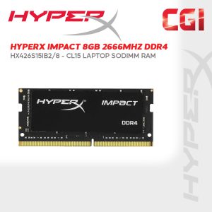 Kingston HyperX Impact 8GB 2666MHz DDR4 CL15 SODIMM Laptop Memory HX426S15IB2/8