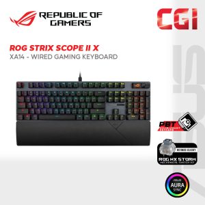 Asus XA14 ROG Strix Scope II X Mechanical Hot Swappable PBT / UV-Coated ABS Doubleshot Wired Gaming Keyboard