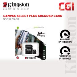 Kingston Canvas Select Plus 64GB Micro SD Card - SDCS2/64GB