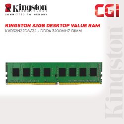 Kingston 32GB DDR4 3200Mhz Desktop Value Ram - KVR32N22D8/32
