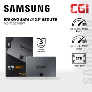 Samsung 2.5" 2TB 870 QVO SATA III SSD - MZ-77Q2T0BW