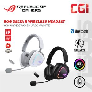 Asus A701 ROG Delta II Speednova Tri-Mode DualFlow Audio 10mm Super-Wideband Mic 110HR Battery Wireless Gaming Headset