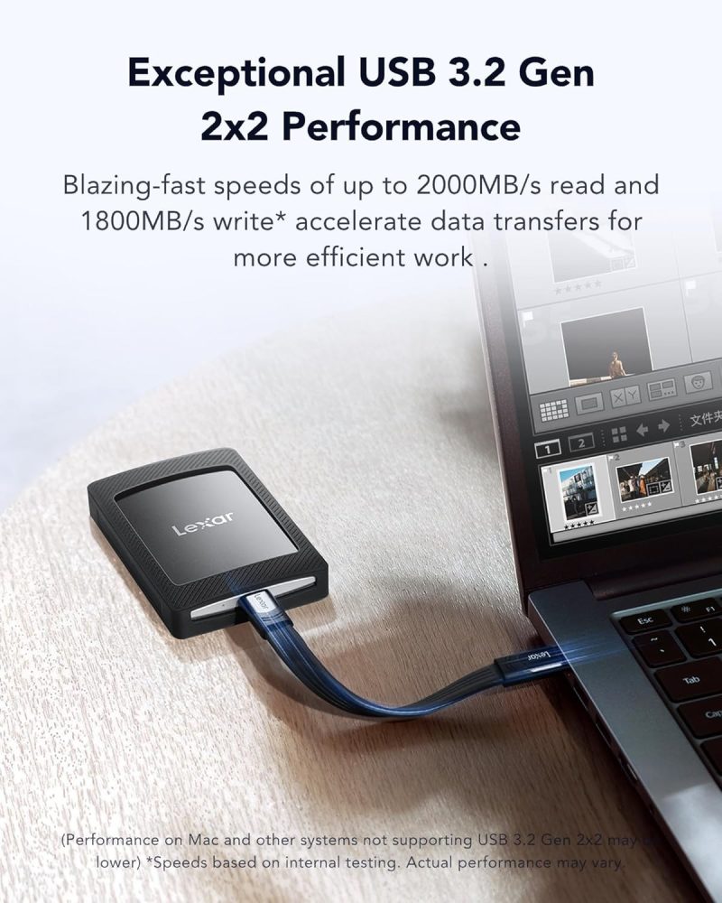 Lexar SL500 2TB Portable SSD 2000MB/s with Magnetic Set (Magsafe Compatible) - LSL500M002T-RNBNG