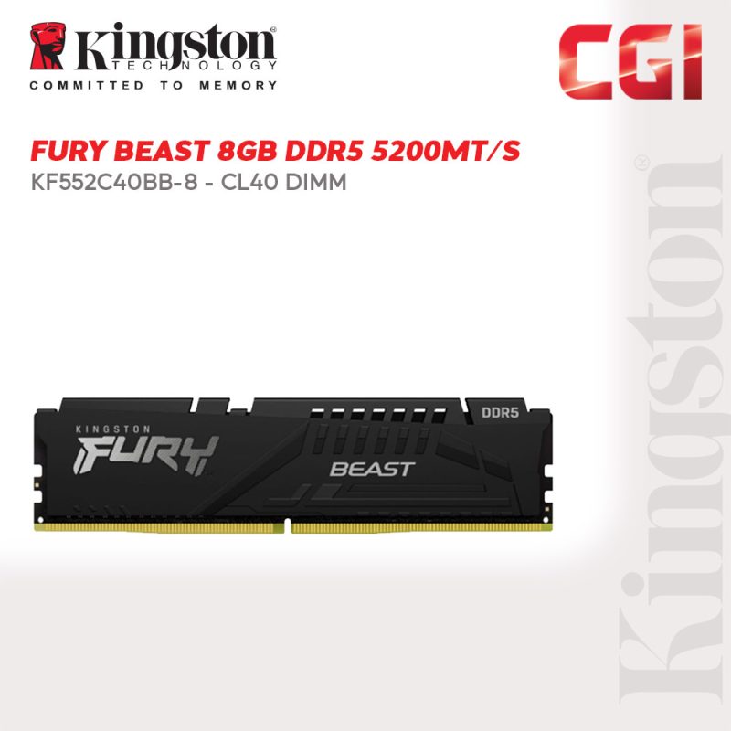 Kingston FURY Beast DDR5 8GB DDR5-5200 CL40 288-Pin DIMM - KF552C40BB-8