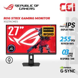 Asus 27" RPG Strix XG27ACMES Fast IPS WQHD HDR10 G-Sync 255Hz 0.3ms USB-C Ergonomic Gaming Monitor