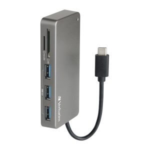 f7a5cf5265d095728711dec817ce9ff4.jpeg Verbatim 65679 5-in-1 USB-C 3.1 & Card Reader Hub - Grey