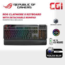 Asus ROG Claymore II Gaming Mechanical Keyboard with detachable Numpad - Blue Switches (90MP01W2-BKUA00)