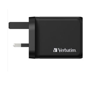 f9e411ed843e49f3b5b302f32c48f2d9.jpeg Verbatim 66716 3 Port 65W PD 3.0 & QC 3.0 GaN Charger - Black