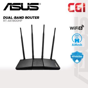 Asus RT-AX1800HP Dual Band WiFi6 AiProtection Classic MU-MIMO OFDMA Mesh System Compatible Router