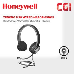Honeywell Trueno U30 Wired Headphones BLK - HC000602/AUD/WHP/BLK/USB