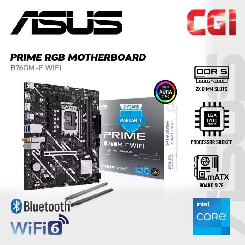 Asus Prime B760M-F WiFi DDR5 BUNDLE Intel 12th/14th Gen Processor