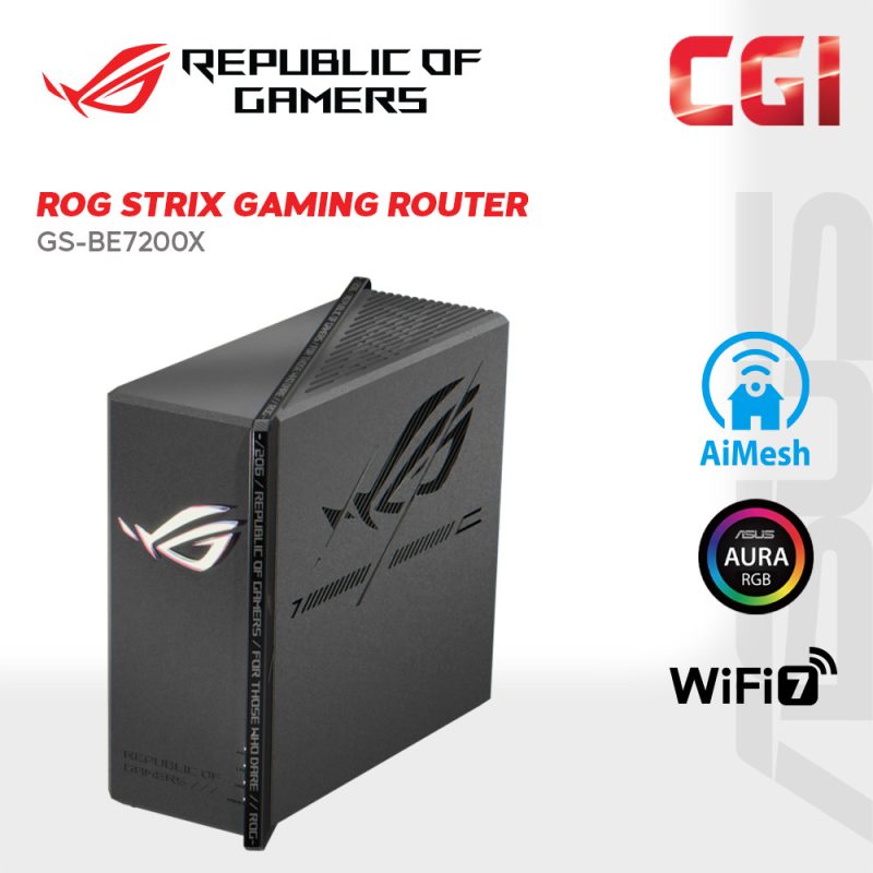 Asus ROG Strix GS-BE7200X Dual-band WiFi 7 160MHz 5GHz 20G 7200 Mbps Parental Control AiMesh Ultimate Gaming Router