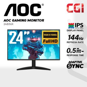 AOC 23.8" 24B36X IPS FHD HDR10 Adaptive Sync 144Hz 0.5ms Gaming Monitor