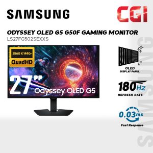 Samsung 27" Odyssey LS27FG502SEXXS QD-OLED G5 G50SF QHD HDR10 G-Sync Freesync 180Hz 0.03ms Gaming Monitor