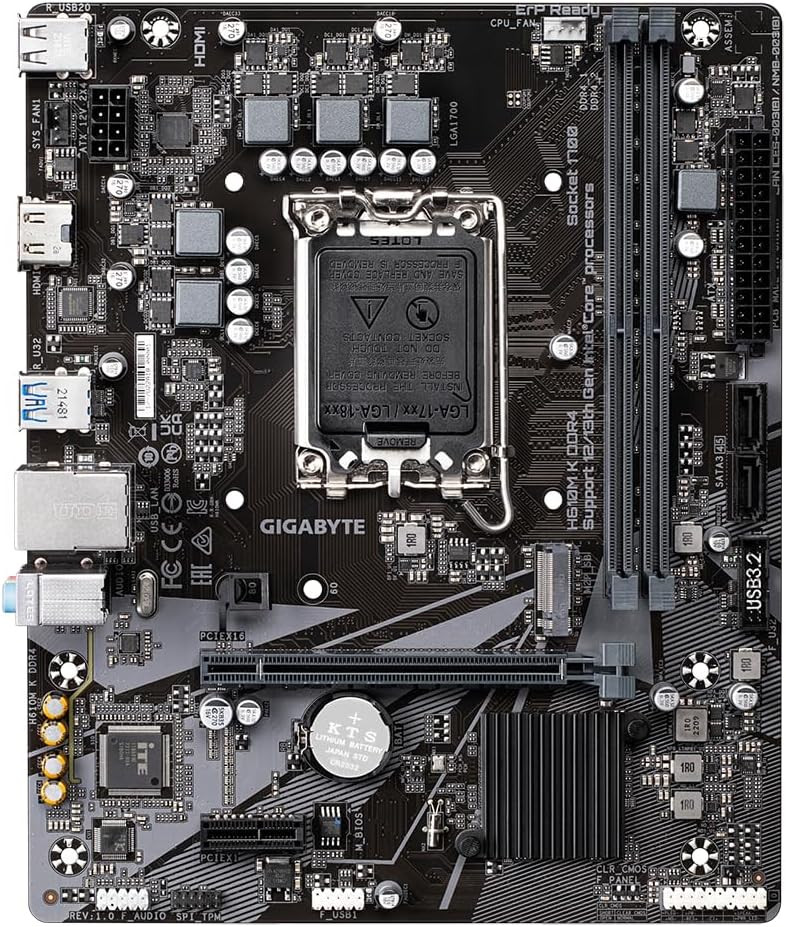 Gigabyte H610M K DDR4 Motherboard BUNDLE Intel i5-12400