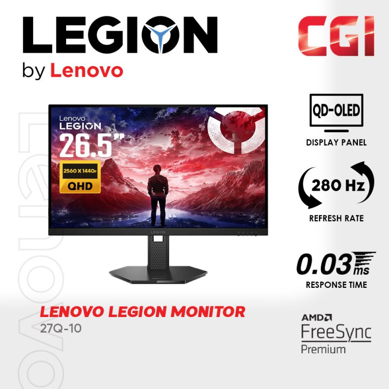 Lenovo 26.5" Legion PRO 27Q-10 QD-OLED QHD 280Hz 0.03ms Legion Pro Monitor